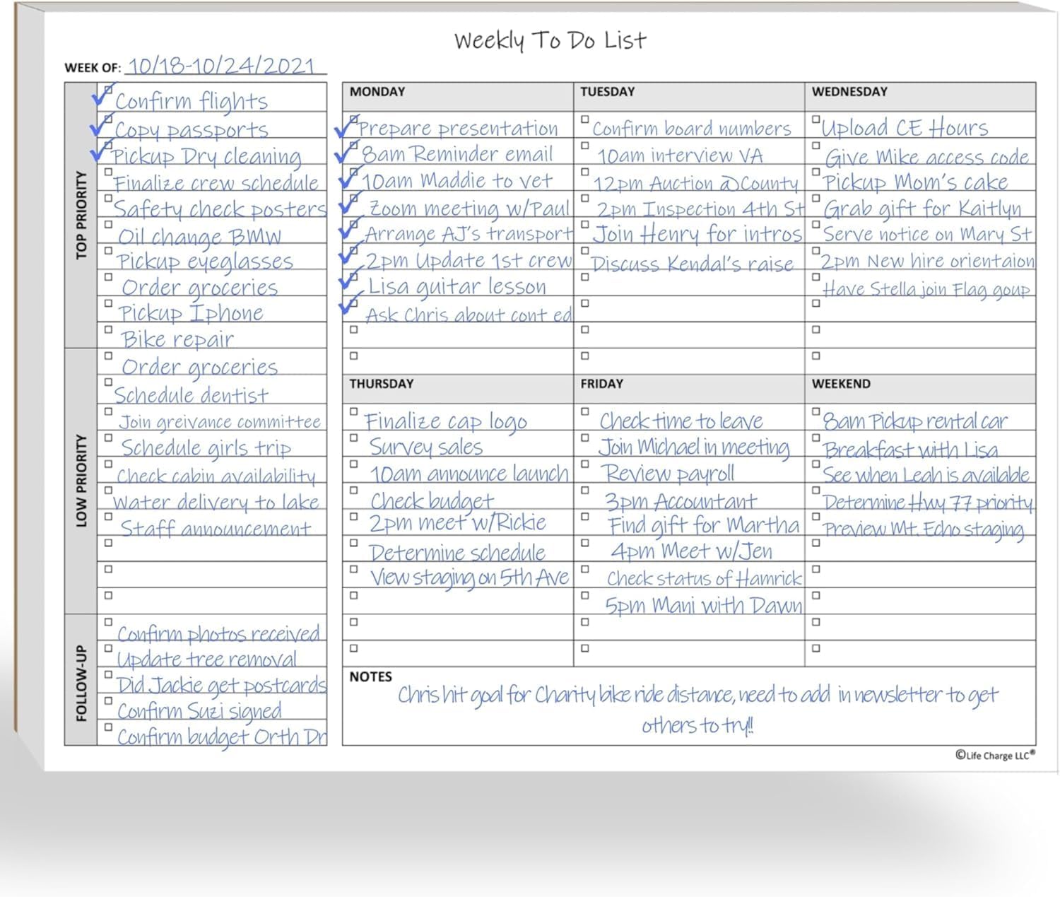 Weekly To Do List Planner Notepad, 60 Page Task Planning Pad with Daily Checklist, Priority To-Do Checkboxes
