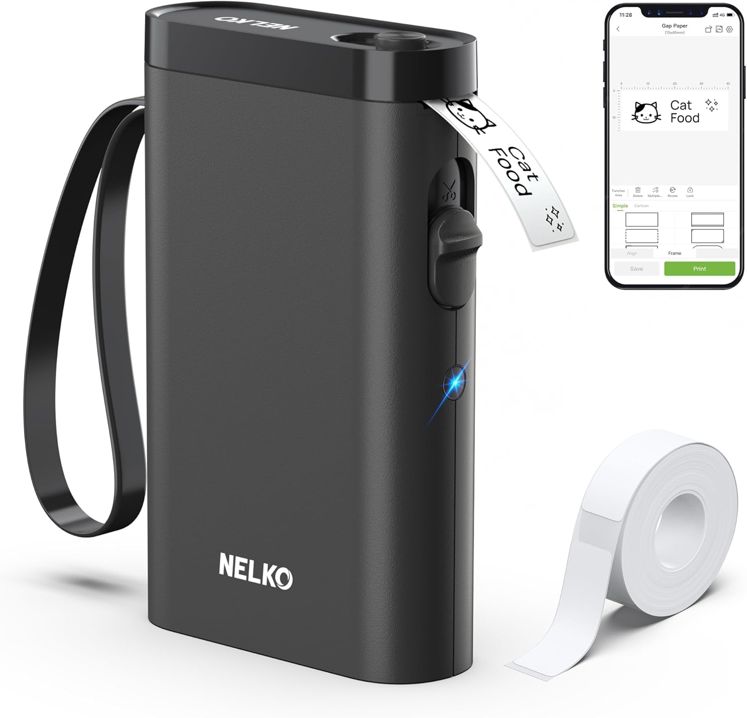 Nelko Label Maker Machine with Tape, P21 Bluetooth Label Printer, Wireless Mini Label Makers with Multiple Templates 