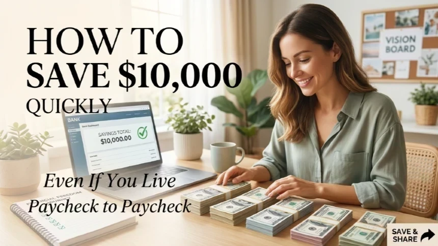 How to Save $10,000 Quickly Even If You Live Paycheck to Paycheck